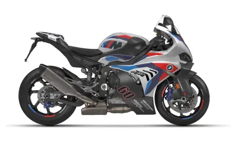 Sportowy motocykl BMW M1000RR w barwach M z numerem 60.