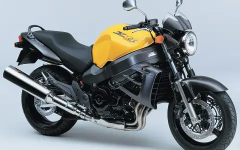 Żółty motocykl Honda X11, klasyczny naked bike. Dane techniczne tego modelu to moc i zwinność.