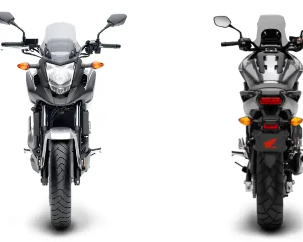 Przód i tył motocykla Honda NC 700. Szczegółowe honda nc 700 dane techniczne dostępne w opisie.